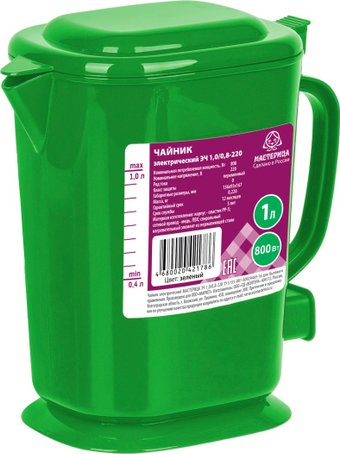 Электрический чайник Мастерица ЭЧ-1.0/0.8-220З (зеленый)