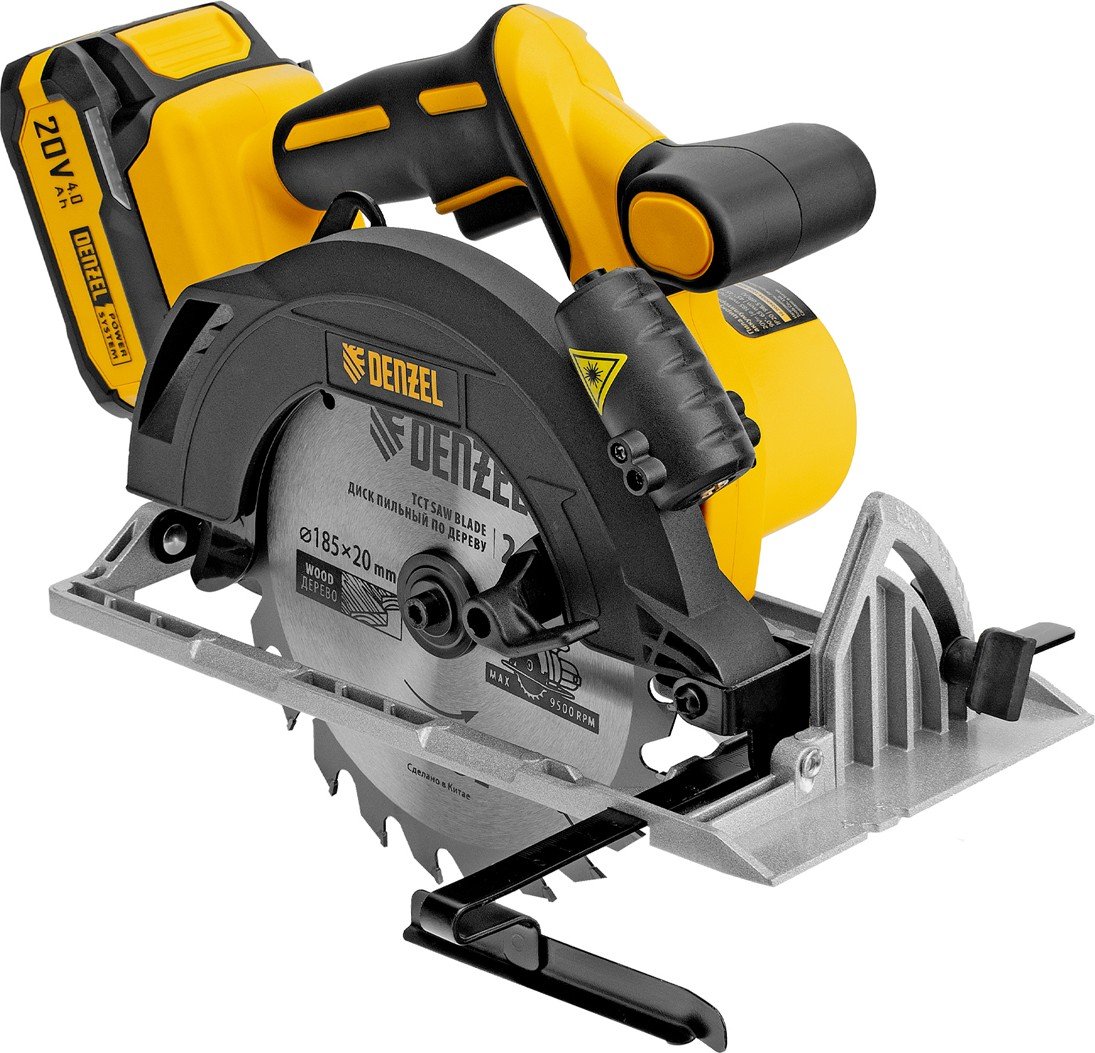 Дисковая (циркулярная) пила Denzel CCSH-BL-20-185 (с 1-им АКБ)