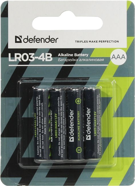 

Батарейка Defender AAA 4 шт. LR03-4B