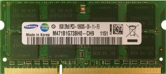 Samsung 8GB DDR3 SO-DIMM PC3-10600 (M471B1G73BH0-CH9)
