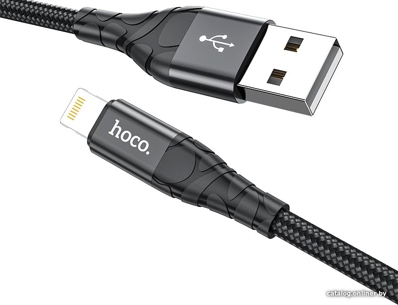 Кабель Hoco DU02 Plus USB Type-A - Lightning (2 м, черный)