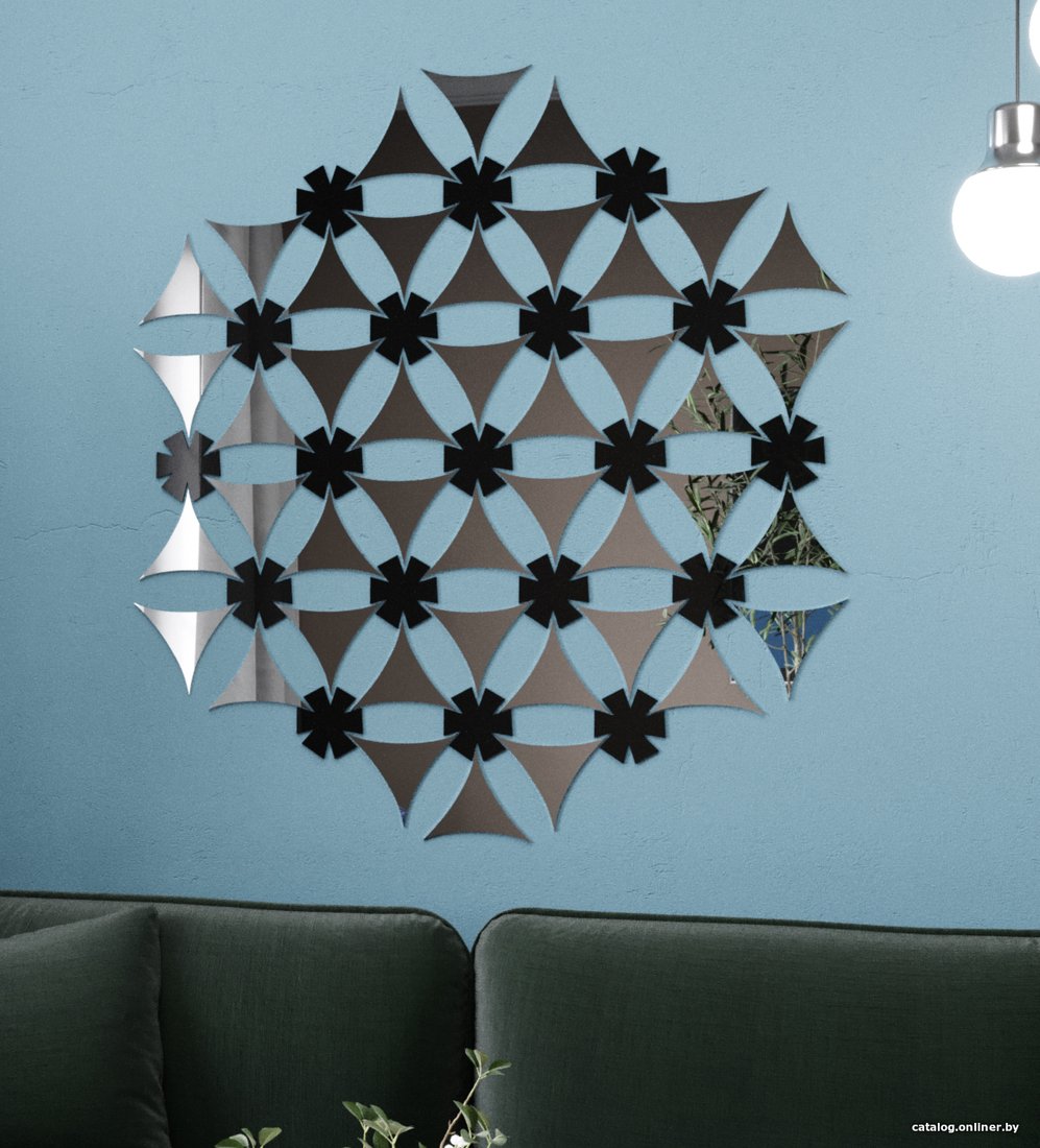 Самоклеящийся зеркальный декор MirrorWall Flowers