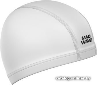 Шапочка для плавания Mad Wave PU Coated (белый)