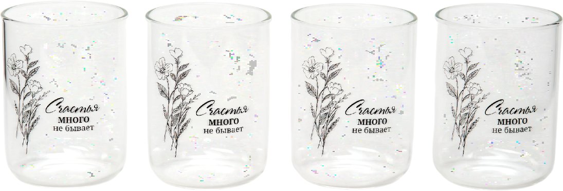 Набор стаканов для воды и напитков Agness Счастье 887-284 (4 шт)