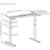 Стол для работы стоя ErgoSmart Ergo Desk Prime 1200x650x18 мм (дуб темно-коричневый/черный)