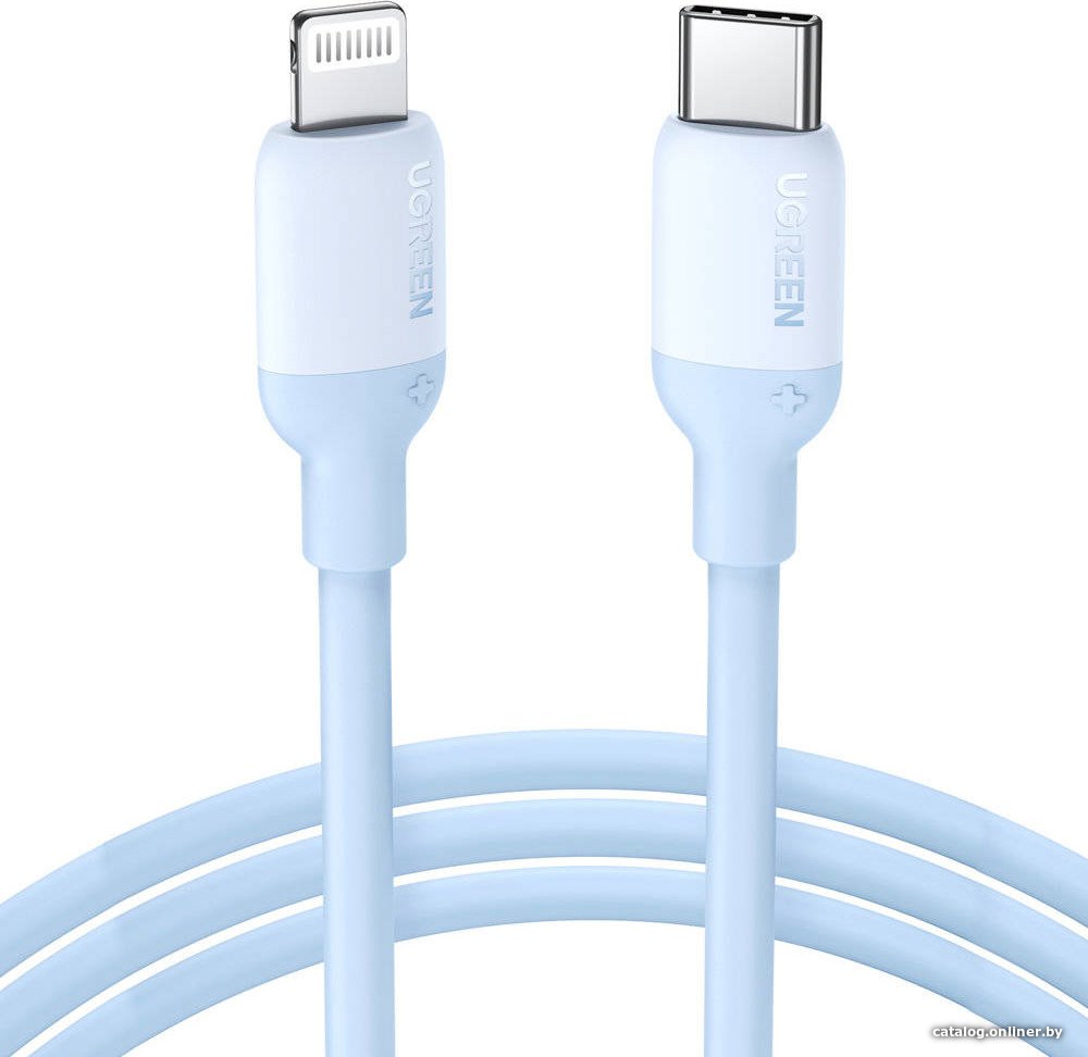 Кабель Ugreen US387 20313 USB Type-C - Lightning (1 м, голубой)