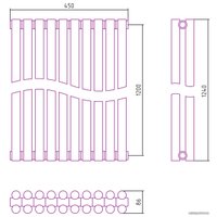 Стальной трубчатый радиатор Сунержа Эстет-11 1200х450 10 секций (графит)