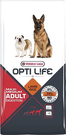 

Сухой корм для собак Versele Laga Opti Life Adult Digestion Medium&Maxi с ягненком и рисом 12.5 кг