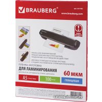 Пленка для ламинирования BRAUBERG A5 60 мкм 100 шт 531782 (глянцевый, прозрачный)