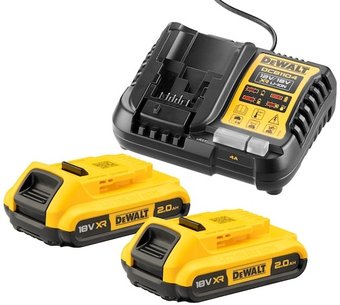 Аккумулятор с зарядным устройством DeWalt DCB1104D2 (18В/2x2 Ач + 12/18В)
