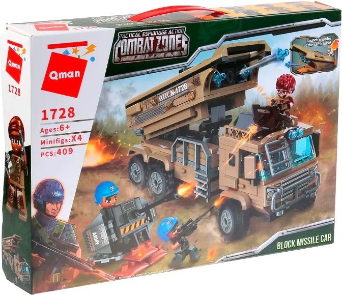 

Конструктор Qman CombatZones 1728 Ракетный автомобиль