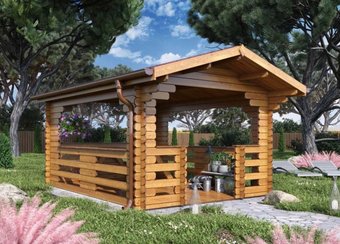 Беседка Vi Lario комплект деревянных деталей Gazebo 03 2.0x2.0 без пола (толщина бруса 44 мм)