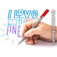Ручка капиллярная Staedtler Триплюс 334-201 (красный неон)