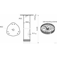 Опора мебельная AKS круглая d60 h820, белый в Могилеве