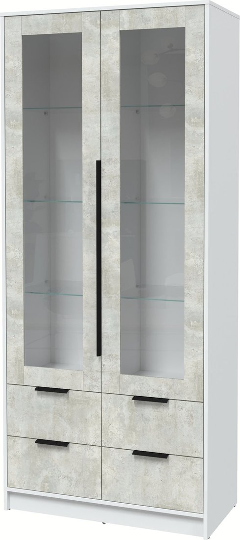 

Шкаф-витрина Интерлиния Концепт КТ-ШВ2 (бетон лайт/белый платинум)