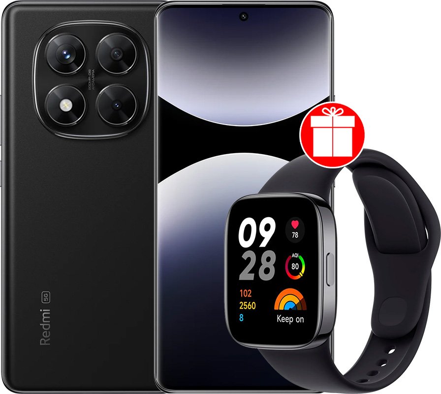 

Телефон Xiaomi Redmi Note 14 Pro 5G 12GB/256GB международная версия (черный) + умные часы Xiaomi Redmi Watch 3 (черный) по акции
