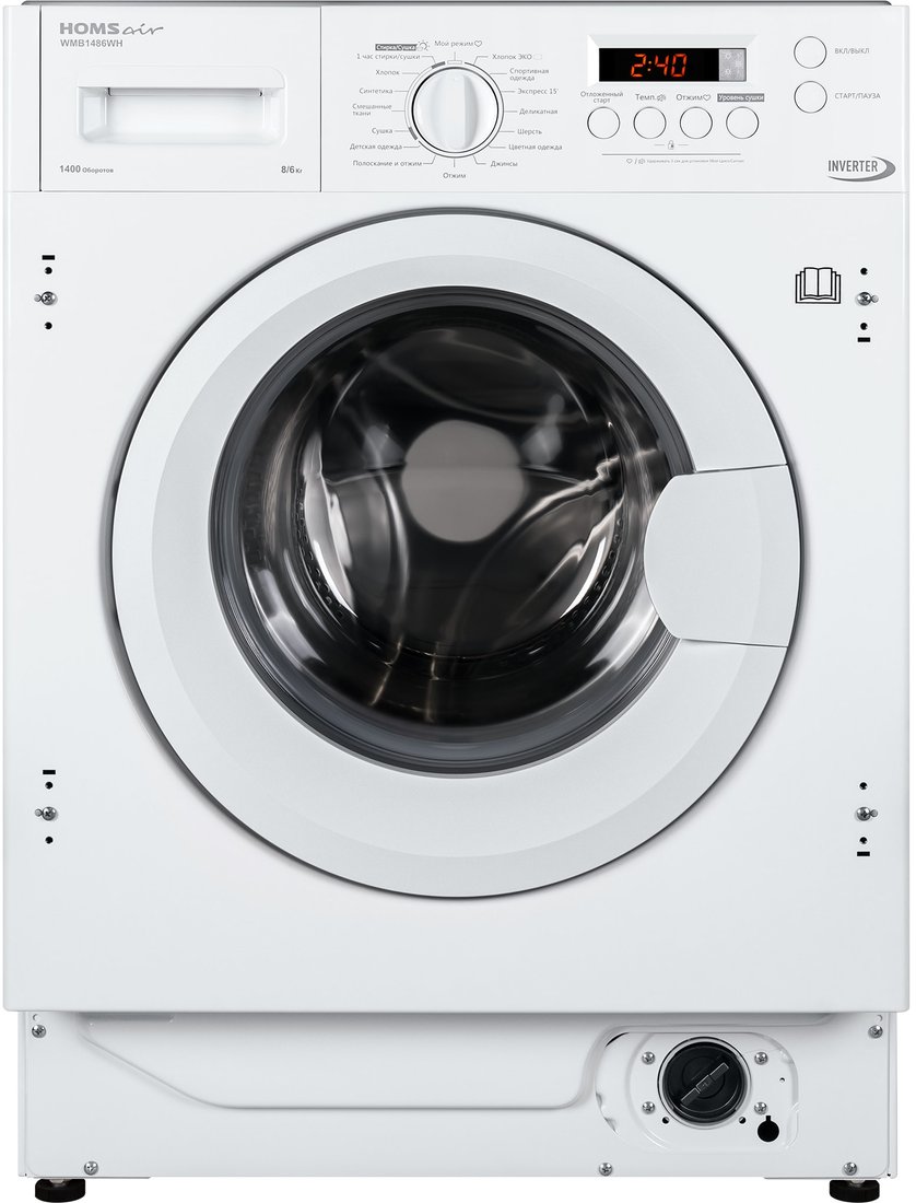 

Стирально-сушильная машина HOMSair WMB1486WH