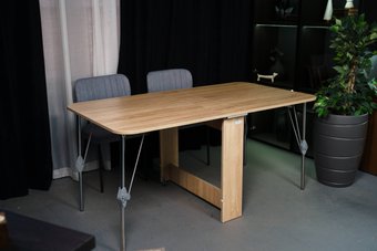 Stoloff Мечта 1600x850 (дуб сонома, опоры складные, углы закругленные с роликами и ручками)