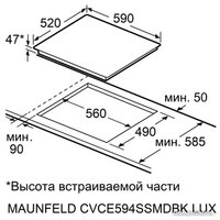 Варочная панель MAUNFELD CVCE594SSMDBK Lux