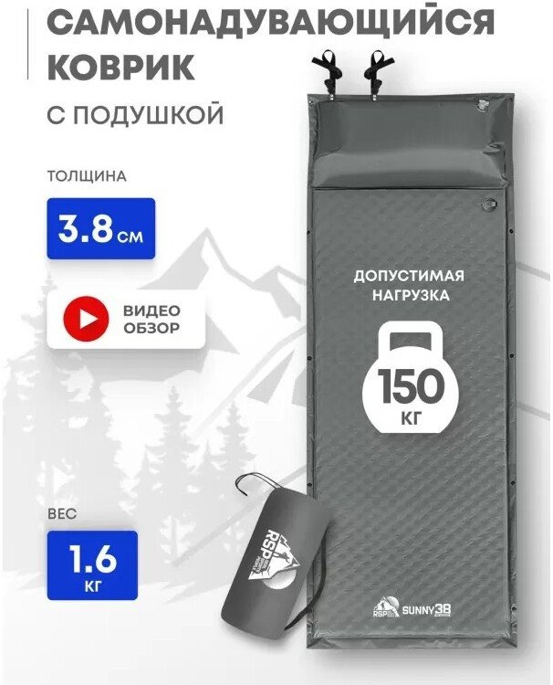 Самонадувающийся коврик RSP Outdoors Sunny 38 (серый)