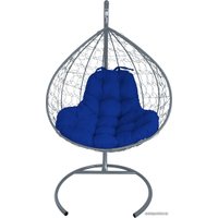 Подвесное кресло M-Group XL 11120310 (серый ротанг/синяя подушка)