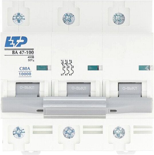 

Выключатель автоматический ETP ВА 47-100 3P 20А (D)