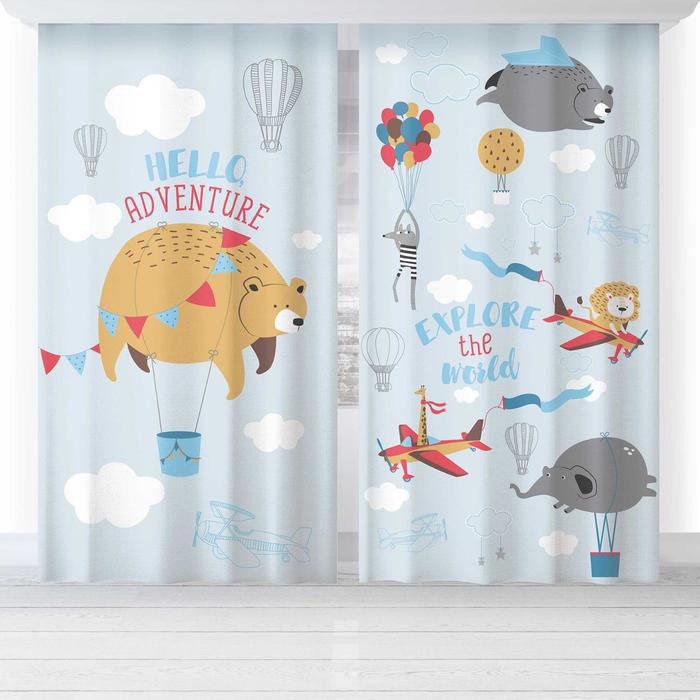 

Комплект штор Этель Авиатор 1.45x2.6 м (голубой, 2 шт)