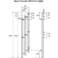 Полотенцесушитель Маргроид Ferrum Inaro 3 Cascade СНШ 150*6*12 Графит, скрытого монтажа, таймер справа