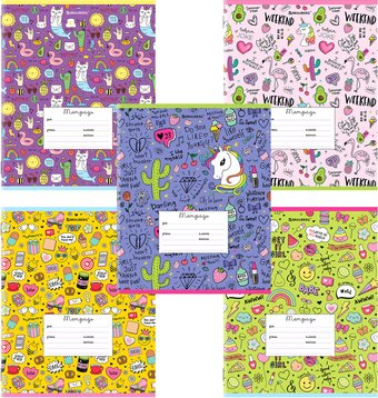 Школьная тетрадь BRAUBERG Яркий микс 106488 (24 л, линейка)