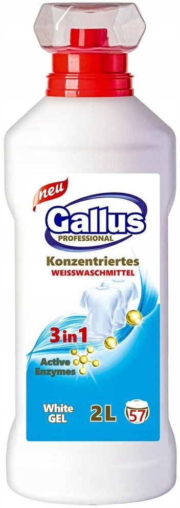 

Гель для стирки Gallus Professional 3 в 1 для белых тканей 2 л