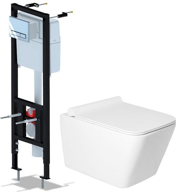 Унитаз подвесной Saniteco KW-9004W + Ани Пласт WCP4141