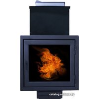 Банная печь ComfortProm Сталь 8мм 26м3, закрытая каменка, панорама