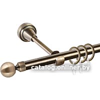 Карниз для штор АС ФОРОС Grace D16Г + заглушка Шар малый (1.6м, антик)