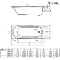 Ванна Smavit Giulietta 170x70