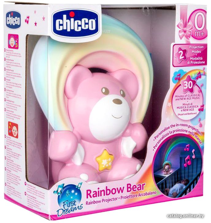 Ночник Chicco Радужный мишка (розовый)
