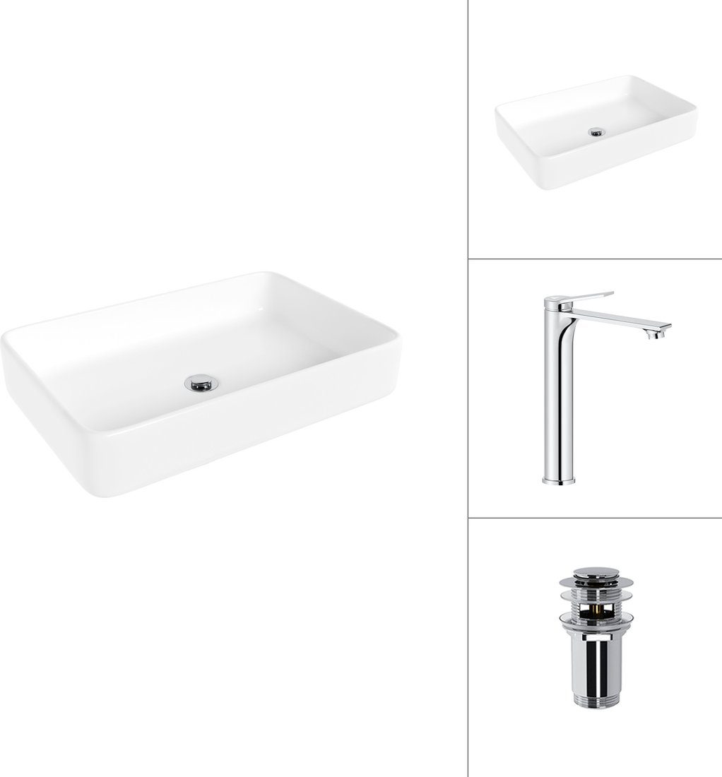 Умывальник Lauter 21842 + Rio 21AM12672 с донным клапаном 21190CH (хром)