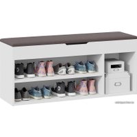 Банкетка Трия Тип 12 (белый ясень/велюр серый)