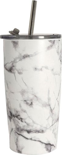 Многоразовый стакан Miniso Black and White Series 530мл (белый/черный)