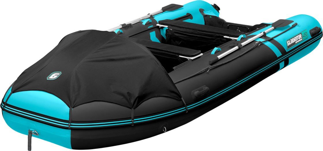 

Моторно-гребная лодка Gladiator E450PRO (черный/бирюзовый)