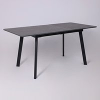 Кухонный стол Lepremo AV 1209/1 МДФ раздвижной 1200-1600x800 (мрамор Пьетра графитовый/черный)