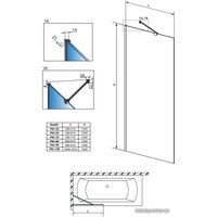 Стеклянная шторка для ванны Radaway Modo New Black PNJ Frame 100