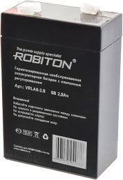 

Аккумулятор для ИБП Robiton VRLA6-2.8 (6В/2.8 Ач)