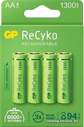 Аккумулятор GP ReCyko AA 1300mAh 4 шт. 130AAHCE-EB4