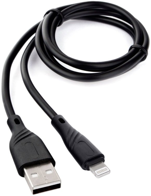 

Кабель Cablexpert USB Type-A - Lightning CCB-USB-AMAPO1-1MB (1 м, черный)