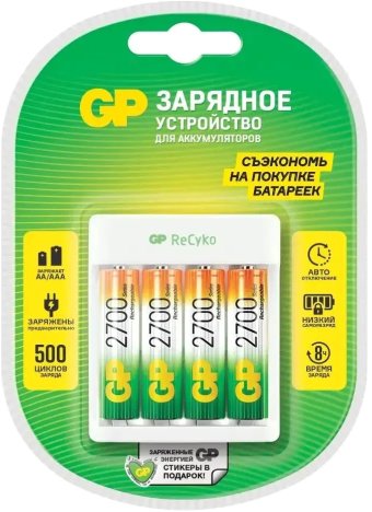Аккумуляторы + зарядное GP E411/270AAHCCS-2CR1