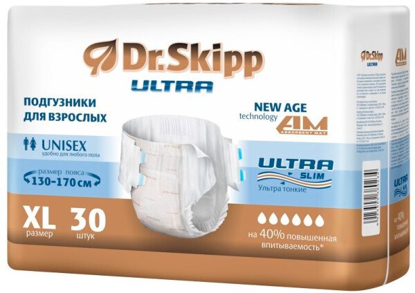 

Подгузники для взрослых Dr.Skipp Ultra XL (30 шт)