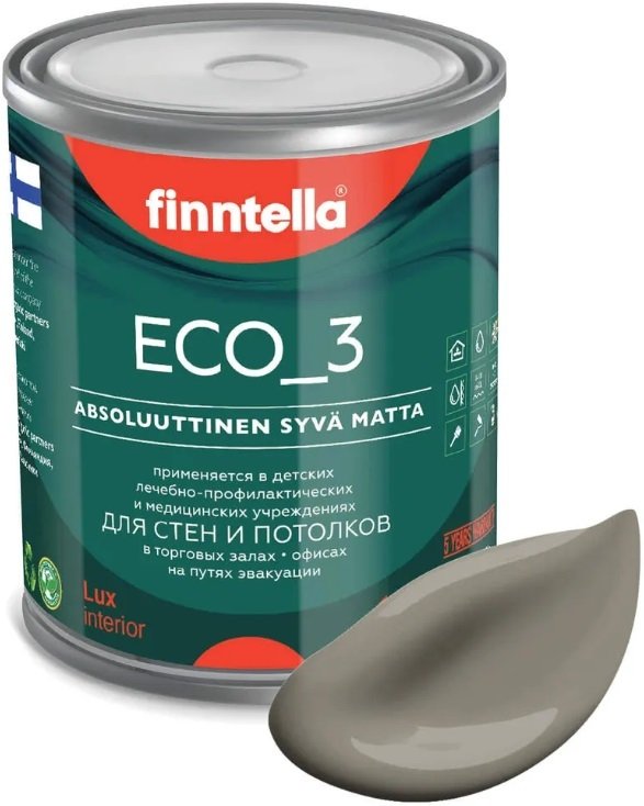 

Краска Finntella Eco 3 Wash and Clean Maa F-08-1-1-LG233 0.9 л (св.-коричневый)