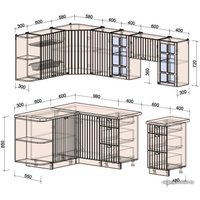 Готовая кухня Интерлиния Берес 1.5x2.4 левая (дуб английский/бискайская сосна)