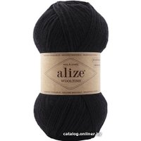 Пряжа для вязания Alize Wooltime 11013 100 г 200 м (черный)