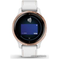 Умные часы Garmin Venu 2S (розовое золото/белый кожаный)